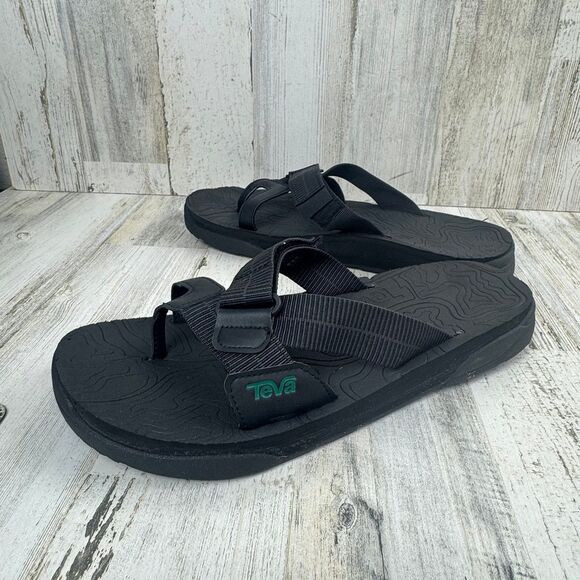 Teva Revive 95 Men's Black Sandals Slides Flip Flops 1124052 US 12M / UK 11 /EU - Picture 1 of 9